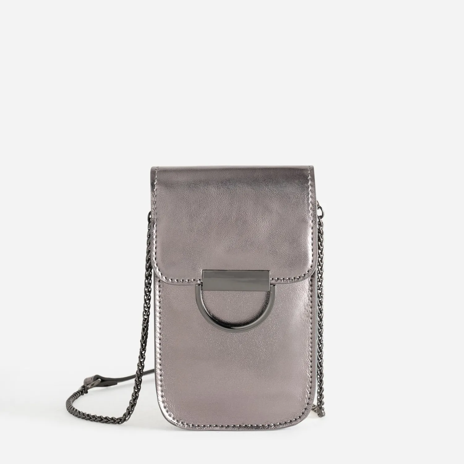 Texto Pochettes|Petite Maroquinerie^Pochette téléphone tactile gris métallisé ARGENT