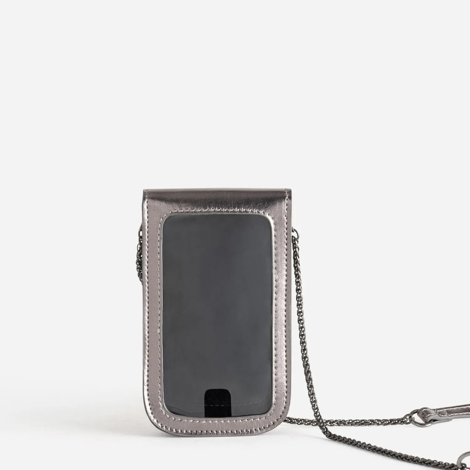 Texto Pochettes|Petite Maroquinerie^Pochette téléphone tactile gris métallisé ARGENT