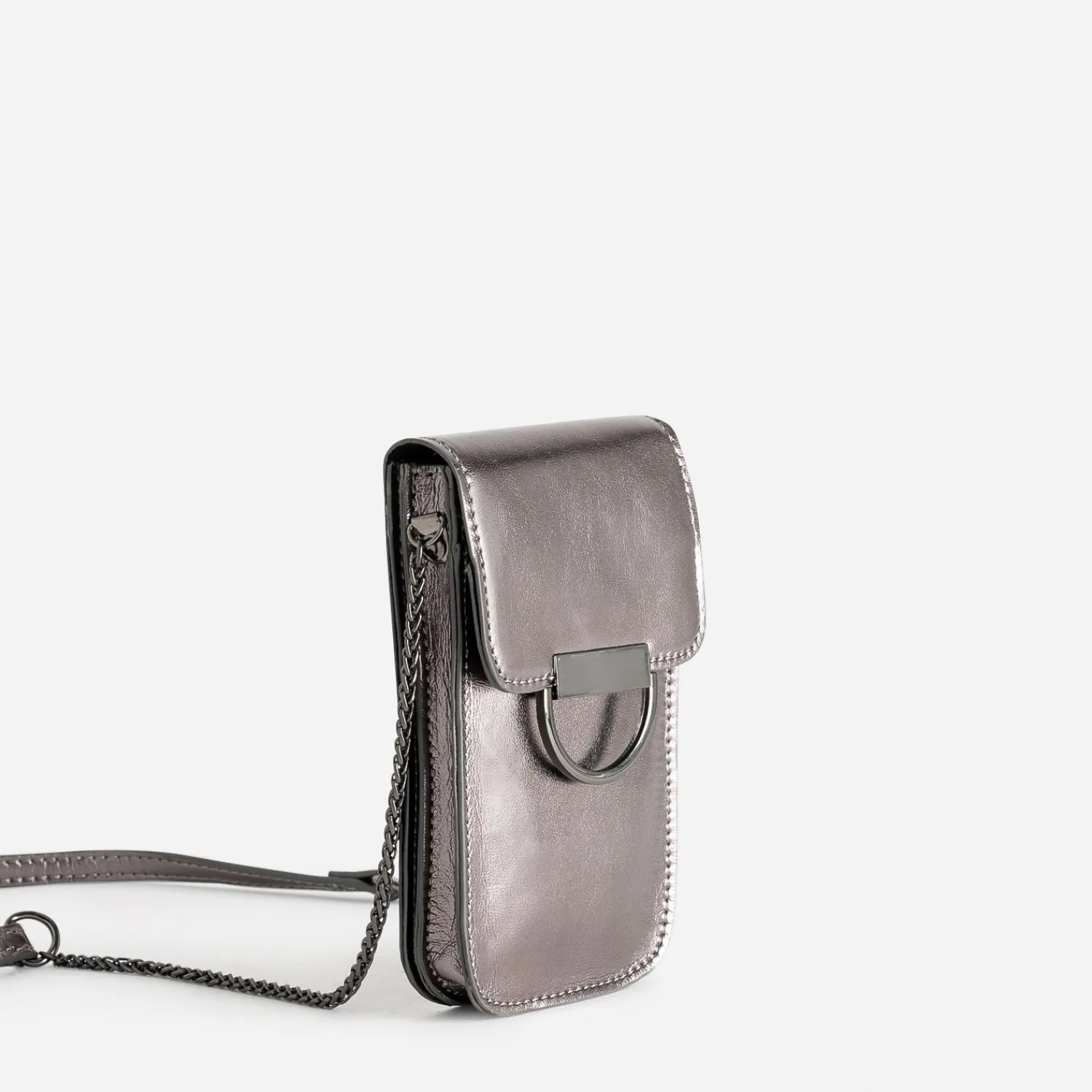 Texto Pochettes|Petite Maroquinerie^Pochette téléphone tactile gris métallisé ARGENT