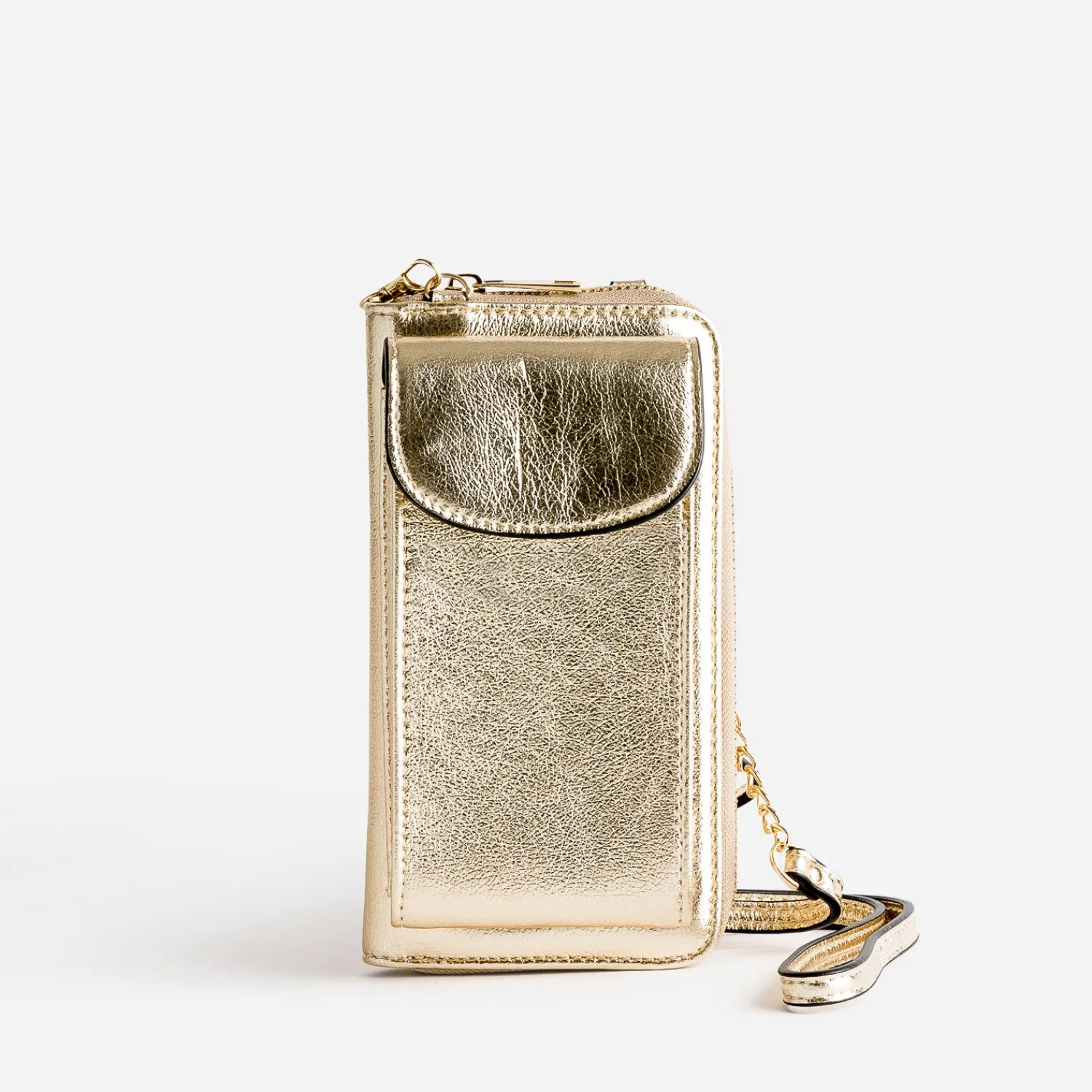 Texto Pochettes|Petite Maroquinerie^Pochette-téléphone dé métallisé OR