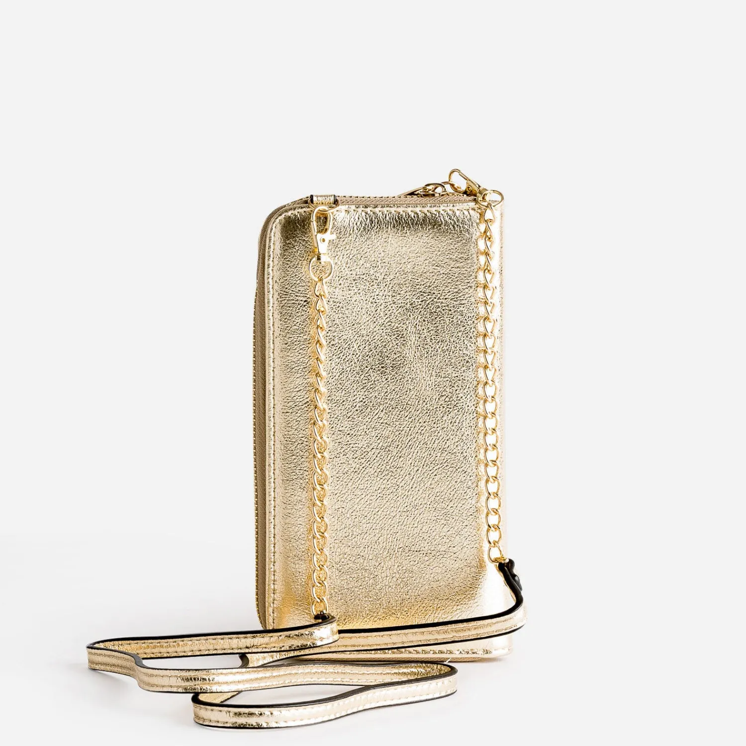 Texto Pochettes|Petite Maroquinerie^Pochette-téléphone dé métallisé OR