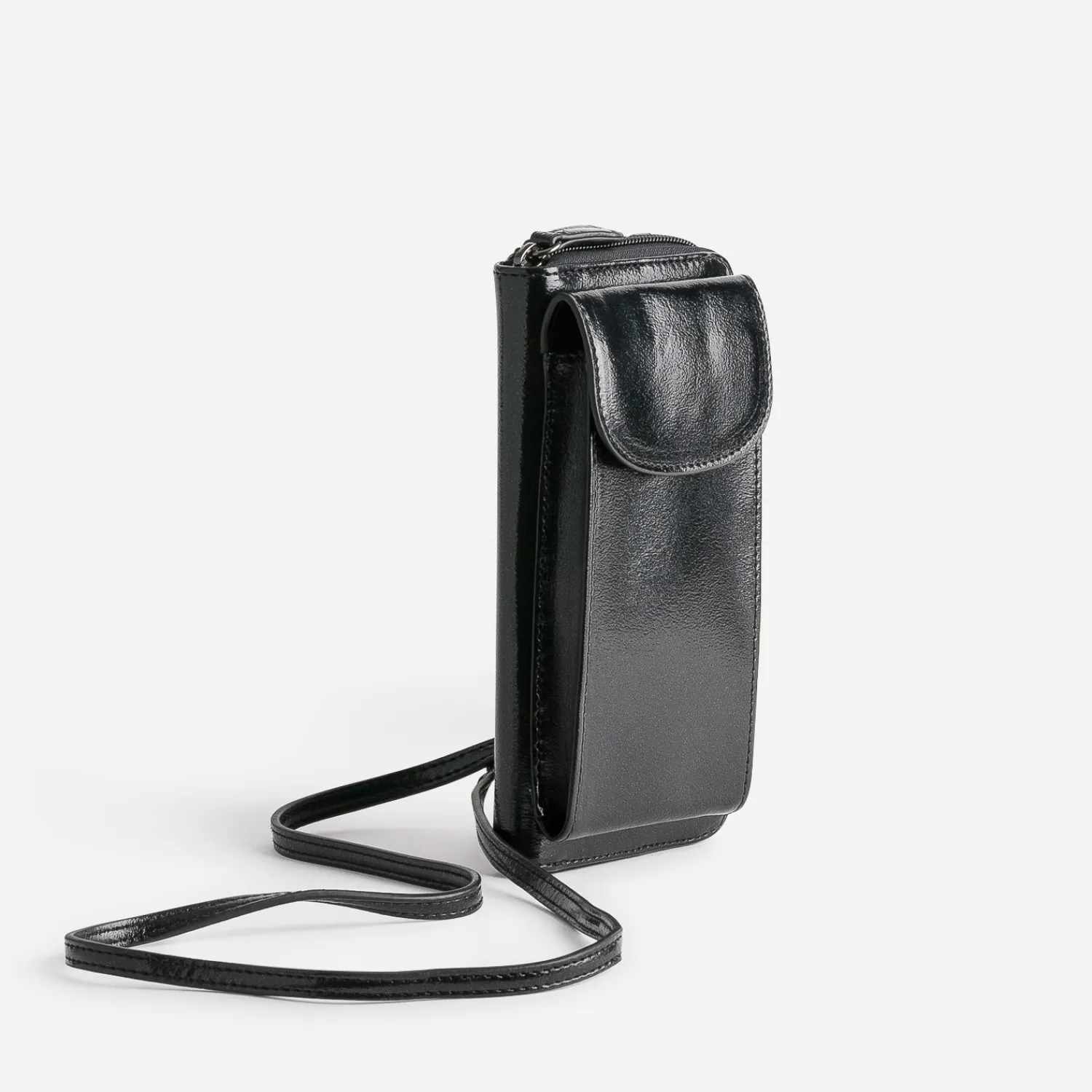 Texto Petite Maroquinerie^Pochette-téléphone glacé NOIR