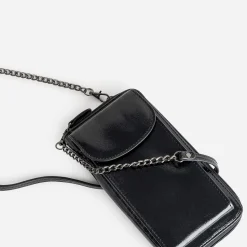 Texto Petite Maroquinerie^Pochette-téléphone glacé NOIR