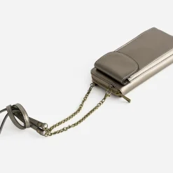 Texto Petite Maroquinerie^Pochette-téléphone taupe métallisé MARRON