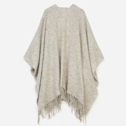 Eram Ponchos^Poncho TEXTO écru chiné à franges ECRU