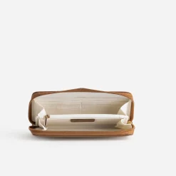 Eram Petite Maroquinerie^Portefeuille beige et cognac bi-matière CAMEL