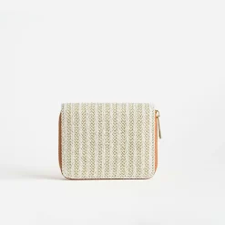 Eram Petite Maroquinerie^Ptefeuille beige tressé intérieur camel OR
