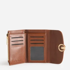 Eram Petite Maroquinerie^Portefeuille détail anneau métal doré COGNAC