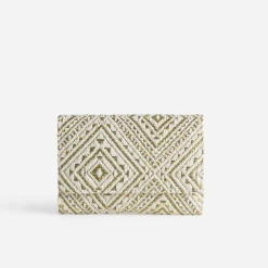 Eram Petite Maroquinerie^Portefeuille écru tressage et doré KAKI