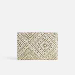 Eram Petite Maroquinerie^Portefeuille écru tressage et doré KAKI