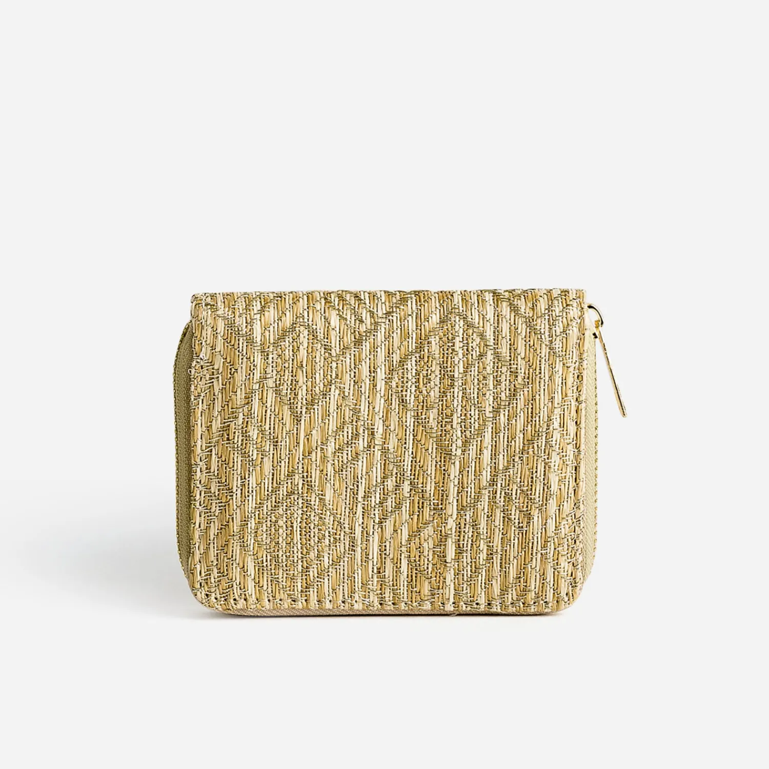 Eram Petite Maroquinerie^Pte-monnaie beige effet raphia brodé OR