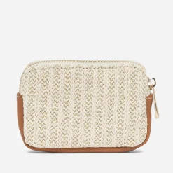 Eram Petite Maroquinerie^Porte-monnaie beige et or tressé CAMEL
