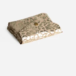 Texto Capsule Maroquinerie Cuir|Petite Maroquinerie^Porte-monnaie cuir velours motif doré BEIGE