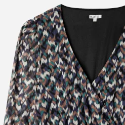 Texto Robes^Robe e à motif ethnique BLEU