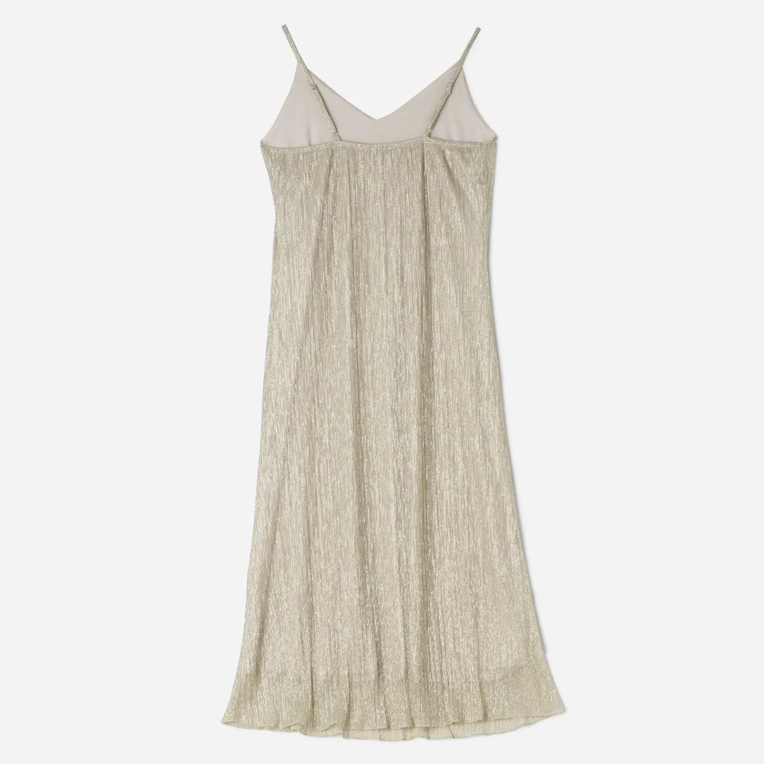 Texto Robes^Robe beige métallisé fines bretelles OR