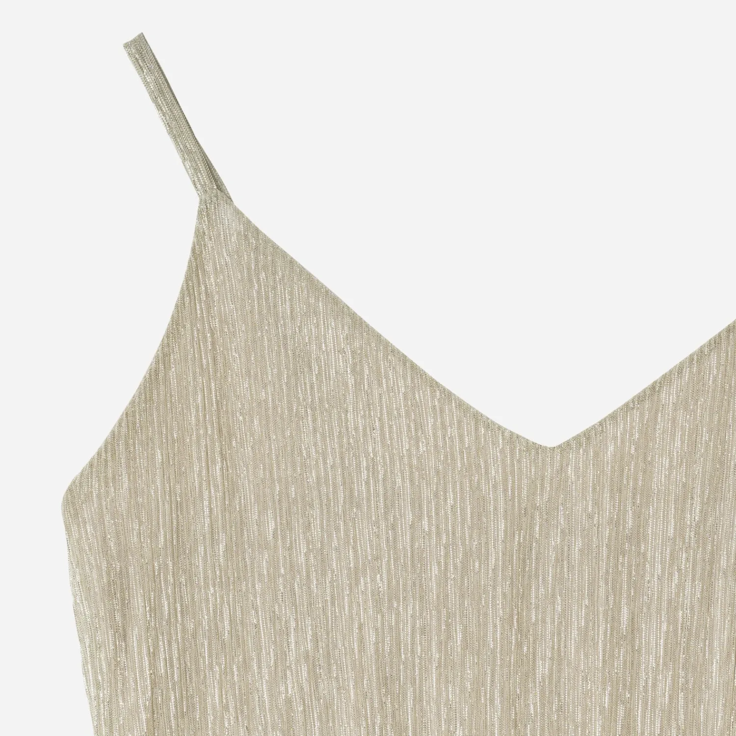 Texto Robes^Robe beige métallisé fines bretelles OR