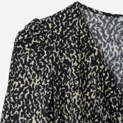 Texto Robes^Robe e drapée à imprimé animalier NOIR