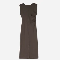 Texto Robes^Robe-tube longue chocolat MARRON