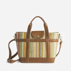 Eram Sacs Cabas^Sac à main et tressage multicolore CAMEL