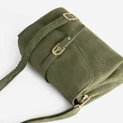 Eram Sacs À Main^Sac à main kaki suédé VERT