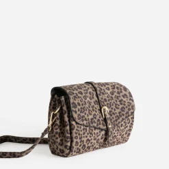 Eram Sacs À Main^Sac à main suédé à motif léopard MARRON