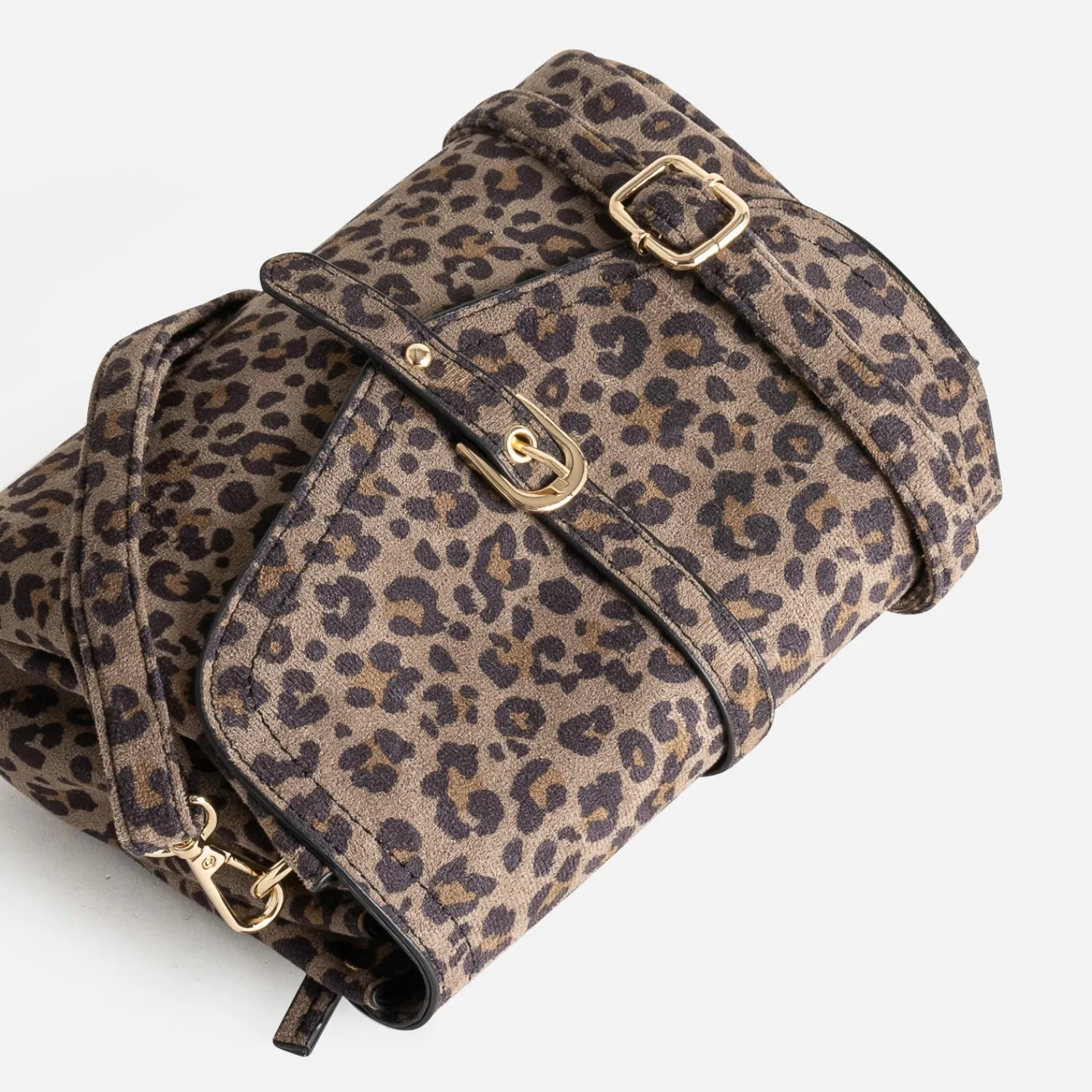 Eram Sacs À Main^Sac à main suédé à motif léopard MARRON