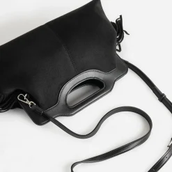 Texto Sacs À Main^Sac à main suédé à franges NOIR