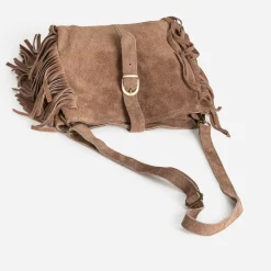 Texto Capsule Maroquinerie Cuir|Sacs À Main^Sac à main cuir velours à franges TAUPE