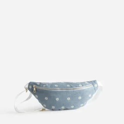 Eram Sacs Bananes & Bandoulières|Sacs À Main^Sac banane baby blue en toile brodée fleurs BLEU