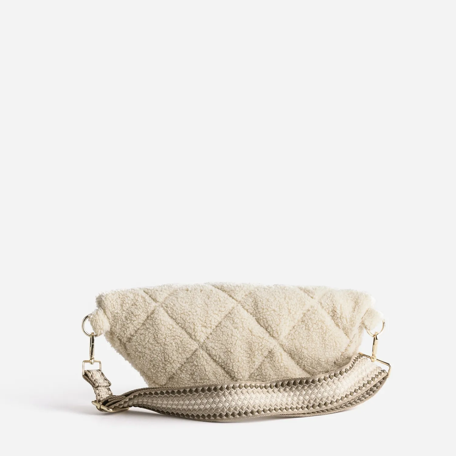 Eram Sacs Bananes & Bandoulières|Sacs À Main^Sac banane écru sherpa bouclette ECRU