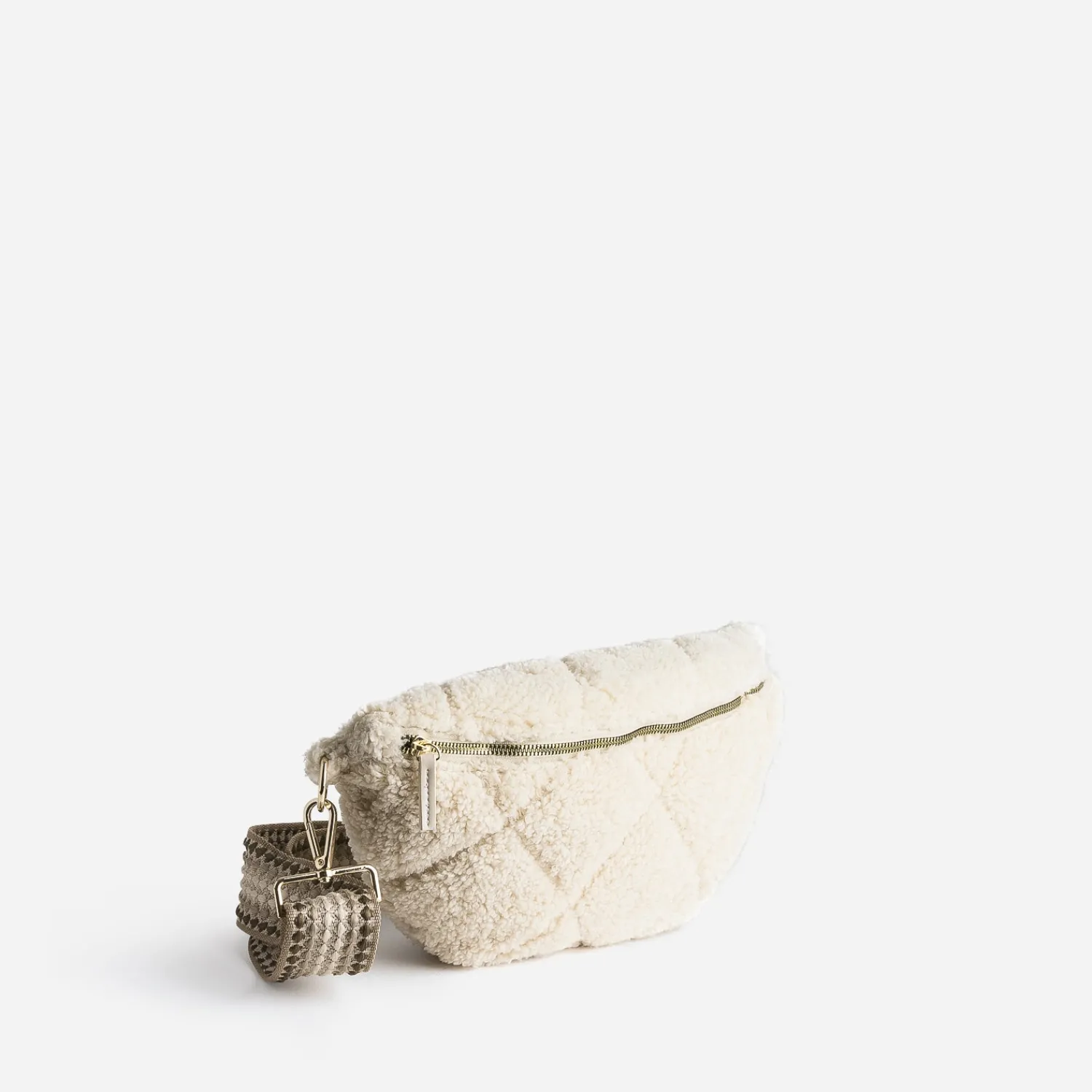 Eram Sacs Bananes & Bandoulières|Sacs À Main^Sac banane écru sherpa bouclette ECRU