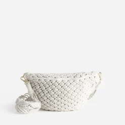 Texto Sacs Bananes & Bandoulières|Sacs À Main^Sac banane écru macramé BLANC