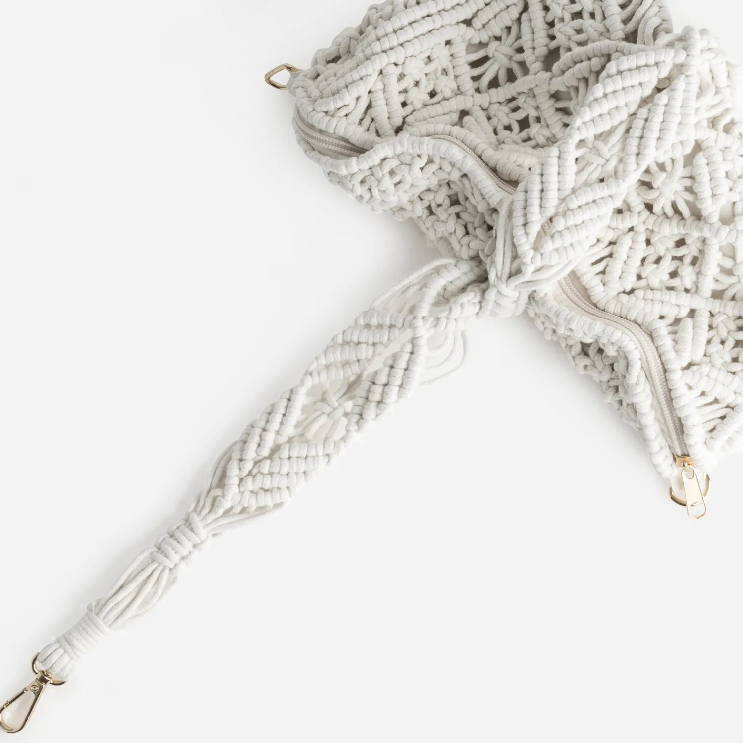 Texto Sacs Bananes & Bandoulières|Sacs À Main^Sac banane écru macramé BLANC