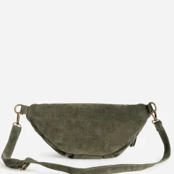 Texto Capsule Maroquinerie Cuir|Sacs Bananes & Bandoulières^Sac banane cuir velours KAKI