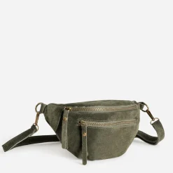 Texto Capsule Maroquinerie Cuir|Sacs Bananes & Bandoulières^Sac banane cuir velours KAKI