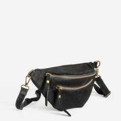 Texto Capsule Maroquinerie Cuir|Sacs Bananes & Bandoulières^Sac banane cuir velours NOIR
