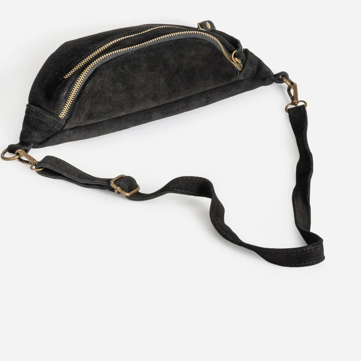 Texto Capsule Maroquinerie Cuir|Sacs Bananes & Bandoulières^Sac banane cuir velours NOIR