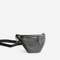 Texto Sacs Bananes & Bandoulières|Sacs À Main^Sac banane noir zip é ARGENT