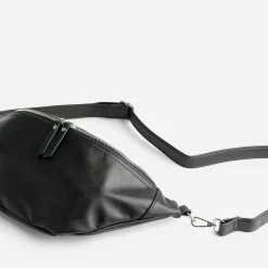 Texto Sacs Bananes & Bandoulières|Sacs À Main^Sac banane noir zip é ARGENT