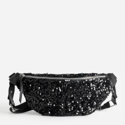 Texto Sacs Bananes & Bandoulières|Sacs À Main^Sac banane e bi-matière à sequins NOIR