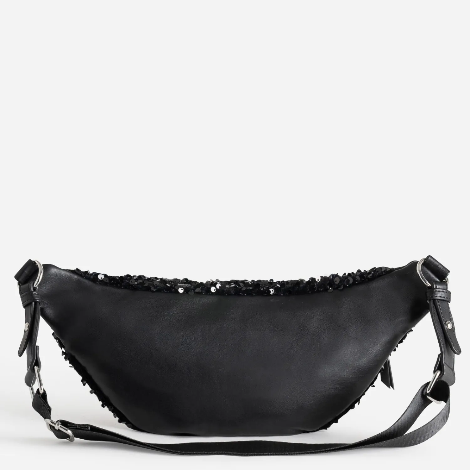 Texto Sacs Bananes & Bandoulières|Sacs À Main^Sac banane e bi-matière à sequins NOIR
