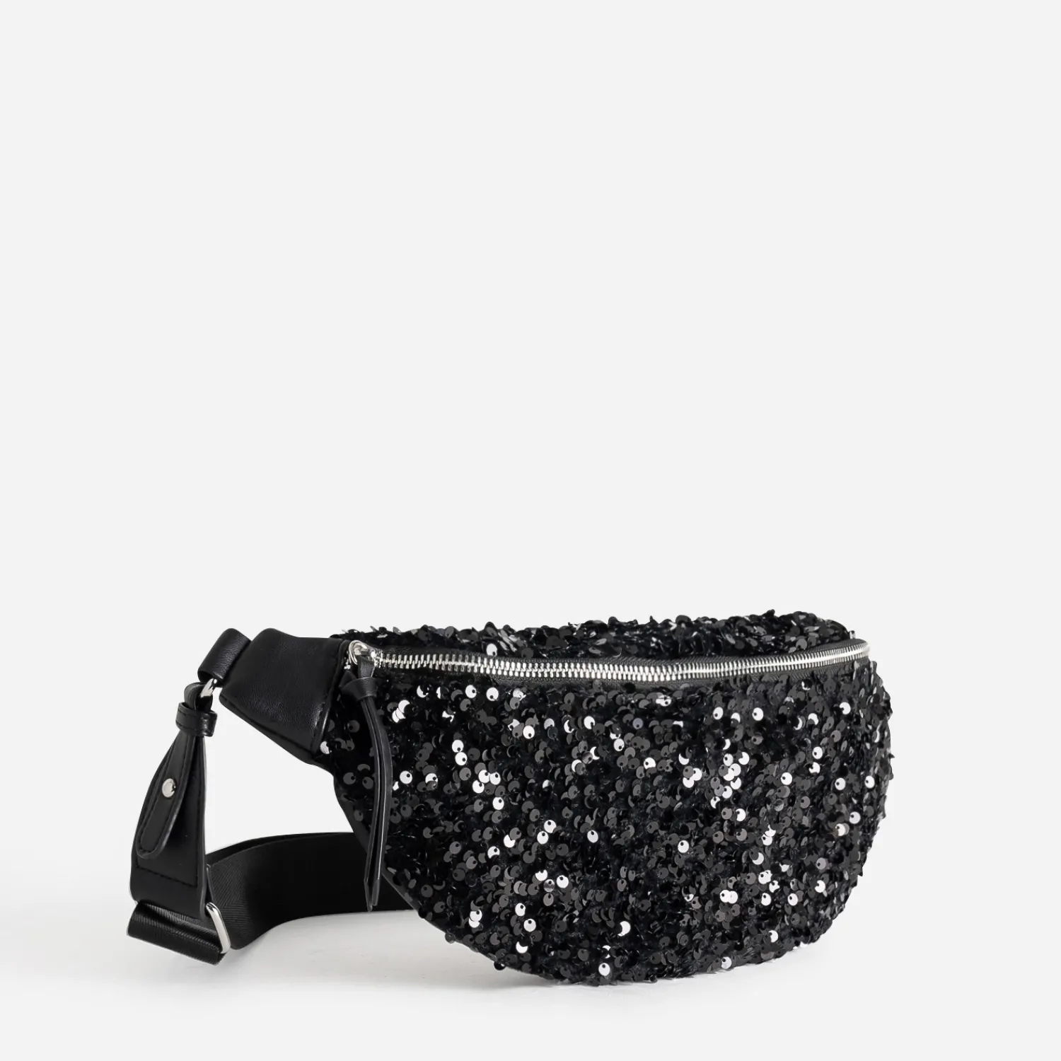 Texto Sacs Bananes & Bandoulières|Sacs À Main^Sac banane e bi-matière à sequins NOIR