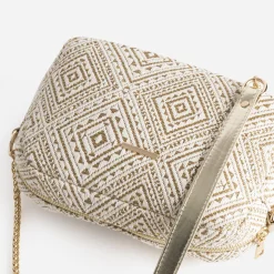 Eram Sacs Bandoulières|Sacs À Main^Sac bandoulière brodé doré BEIGE
