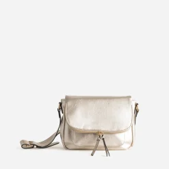 Eram Sacs À Main^Sac besace doré avec rabat zippé BEIGE