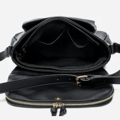 Eram Sacs À Main^Sac besace avec rabat zippé NOIR