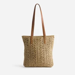 Eram Sacs Cabas^Sac cabas foncé paille papier BEIGE