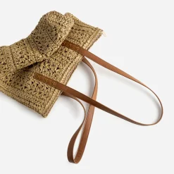 Eram Sacs Cabas^Sac cabas foncé paille papier BEIGE