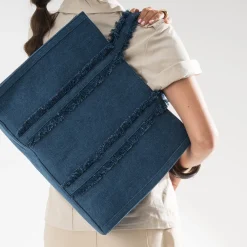 Eram Sacs Cabas^Sac cabas esprit denim BLEU