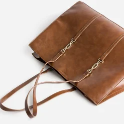 Eram Sacs Cabas^Sac cabas détails bijou COGNAC