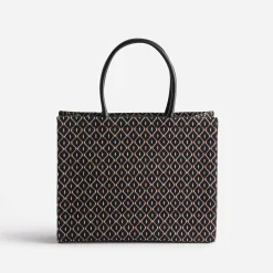 Eram Sacs Cabas^Sac cabas en textile à motif graphique NOIR